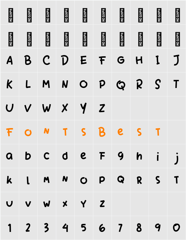 Qigome Monoline Character Map