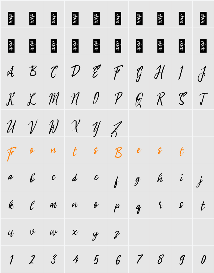 j Janji Character Map