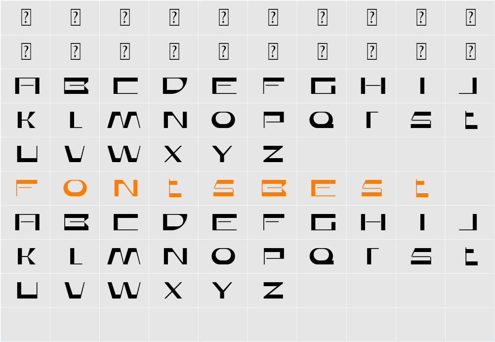 Bedaax Character Map