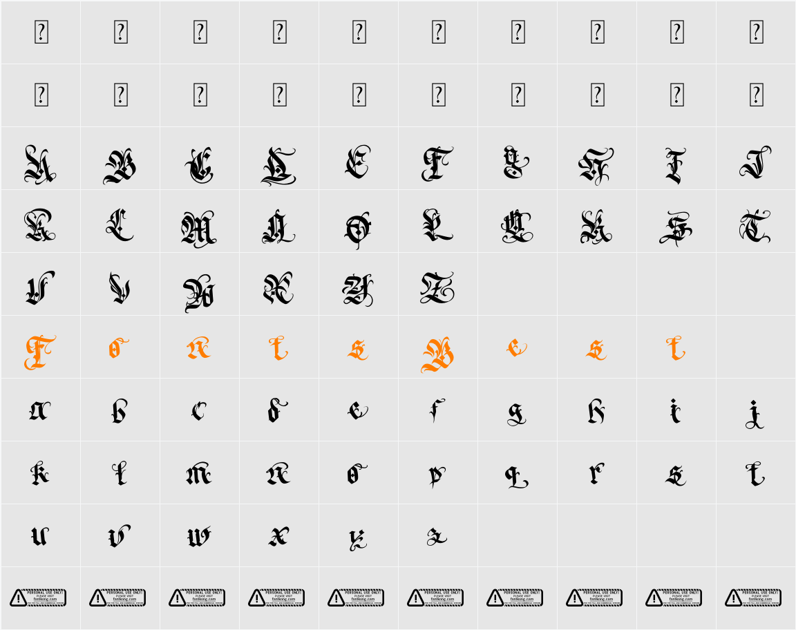 Cojira Character Map