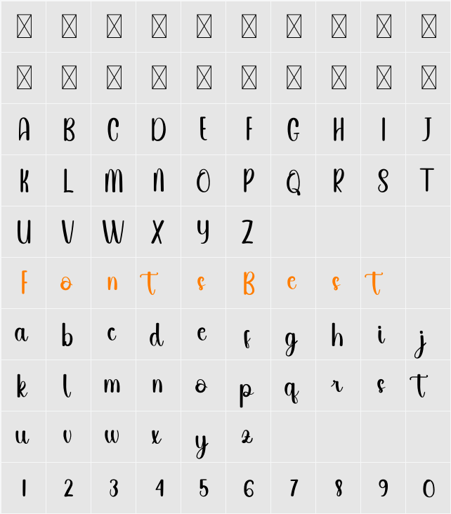 Eastey Character Map