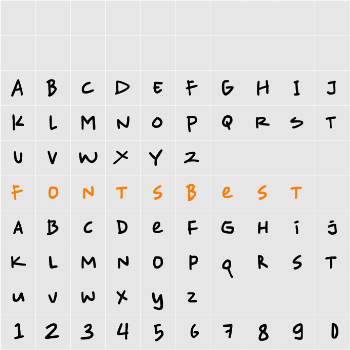 Rocket Crunch Character Map