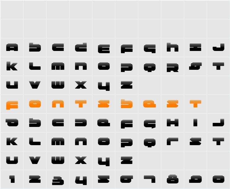 Delmoto Halftone Character Map
