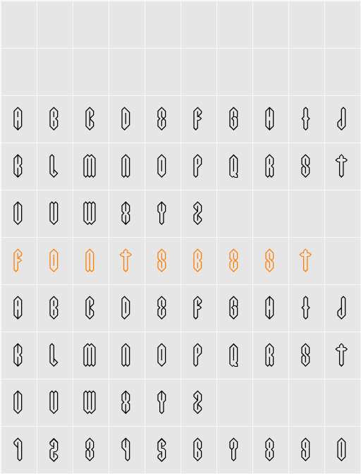 Acid Crush Character Map