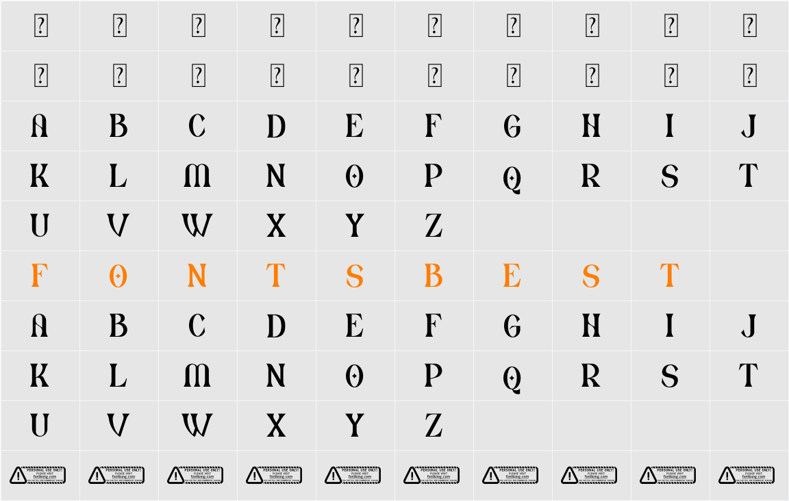 Drivex PERSONAL USE ONLY! Character Map