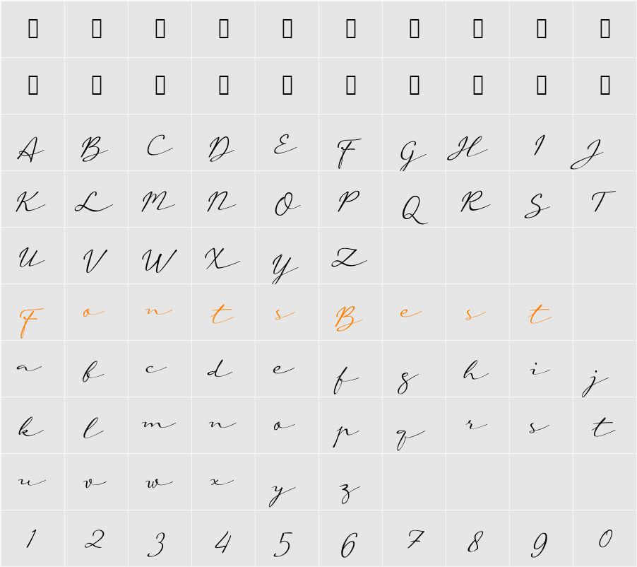 a Auto Signature Character Map