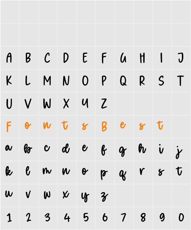 Roleyfox Character Map