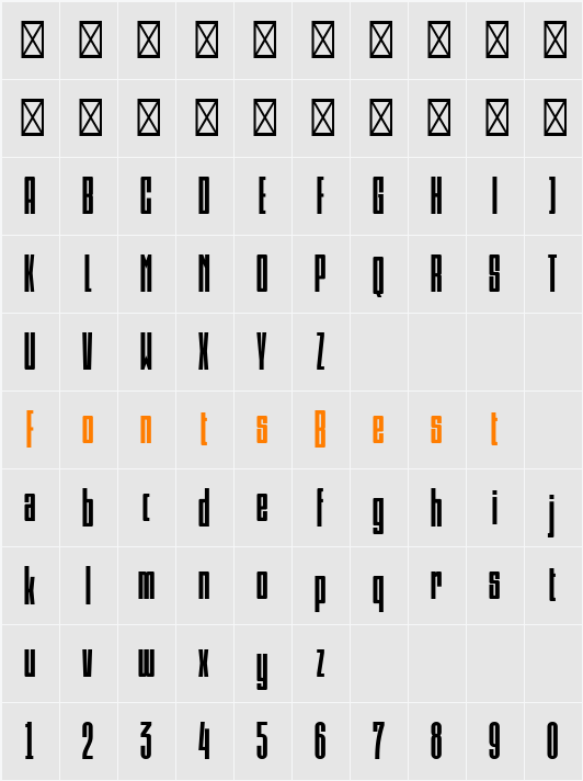 Psilograph ExtBd Character Map