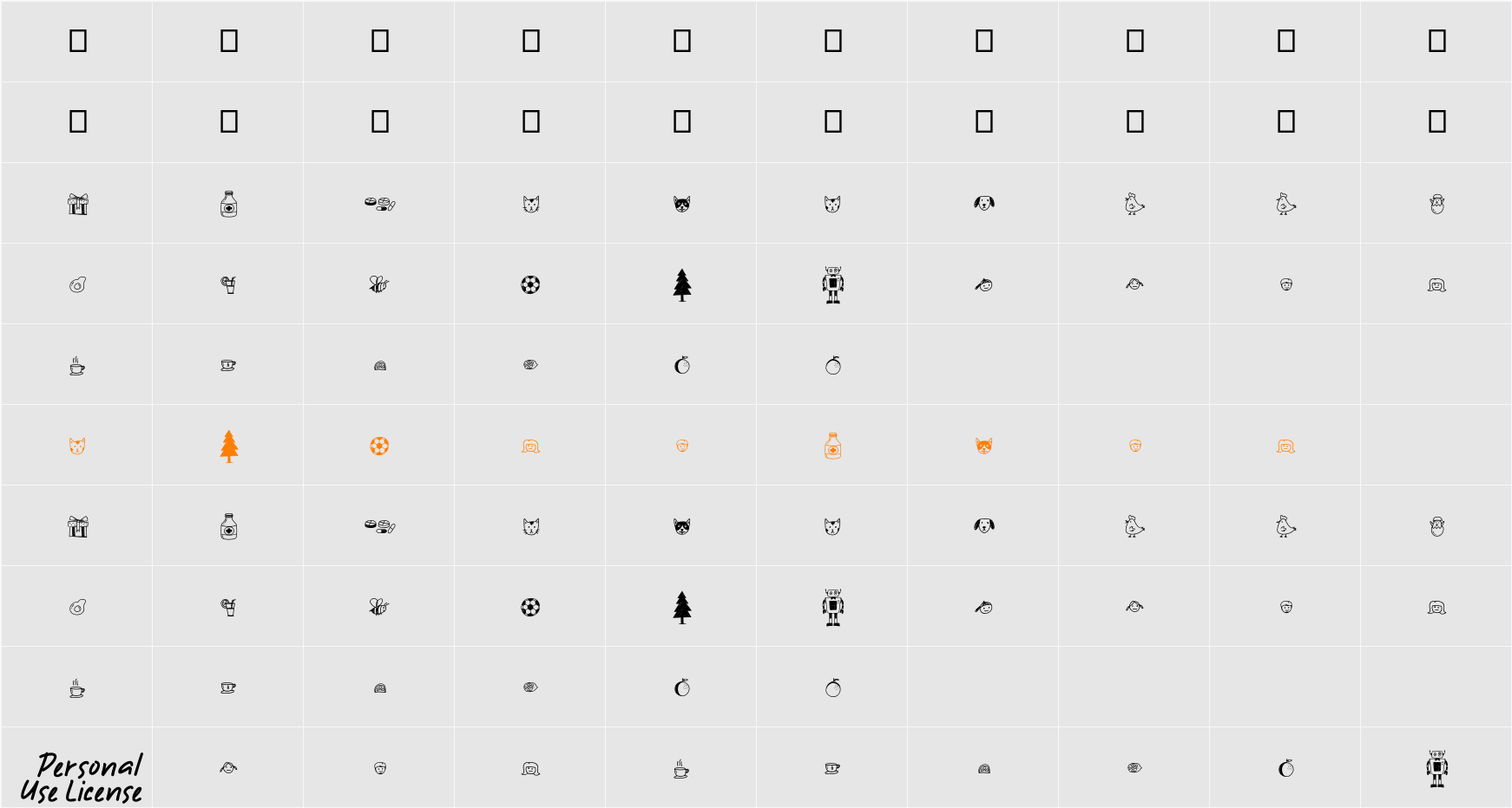 Note Doodle Demo Character Map