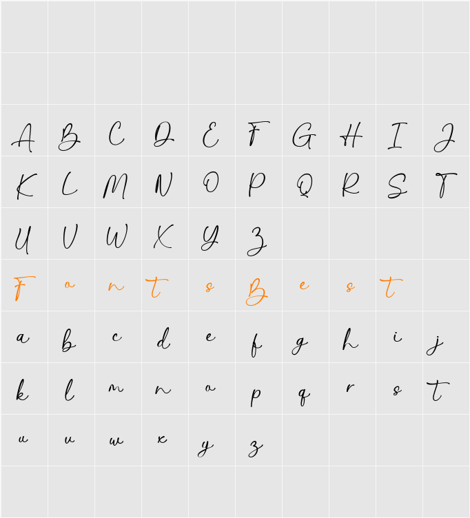 Senolia Character Map