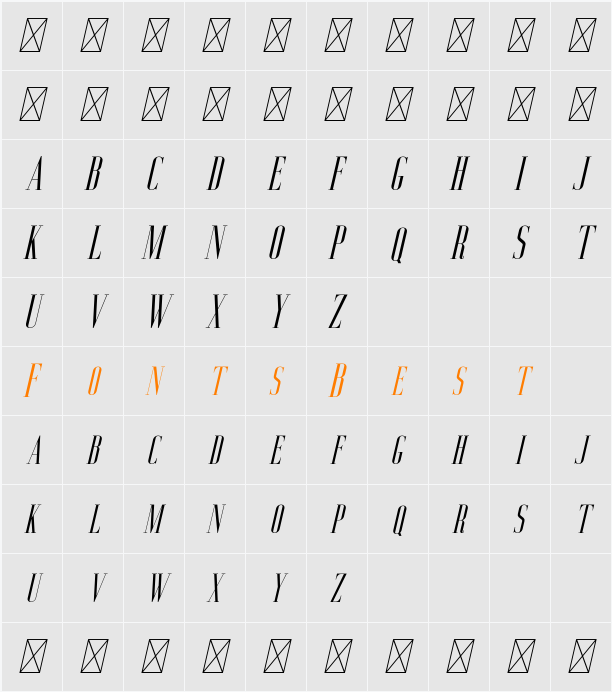 Aguero Serif Free Character Map