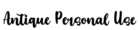Antique Personal Use Font Image