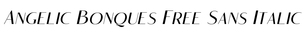 Angelic Bonques Free Sans Italic Font Image