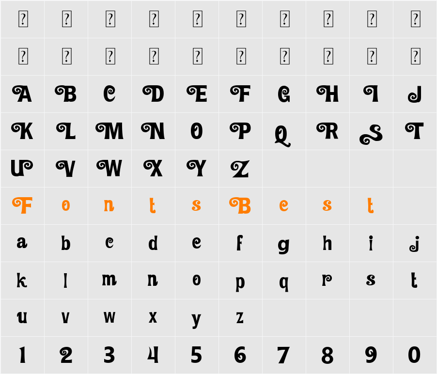 Sun Flower Character Map