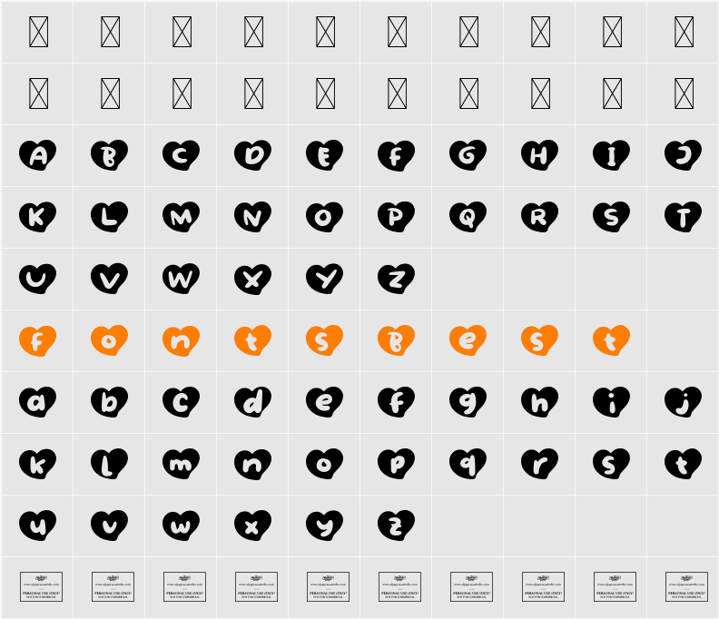 Adore Character Map