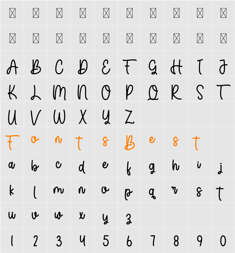 Always Monoline Character Map