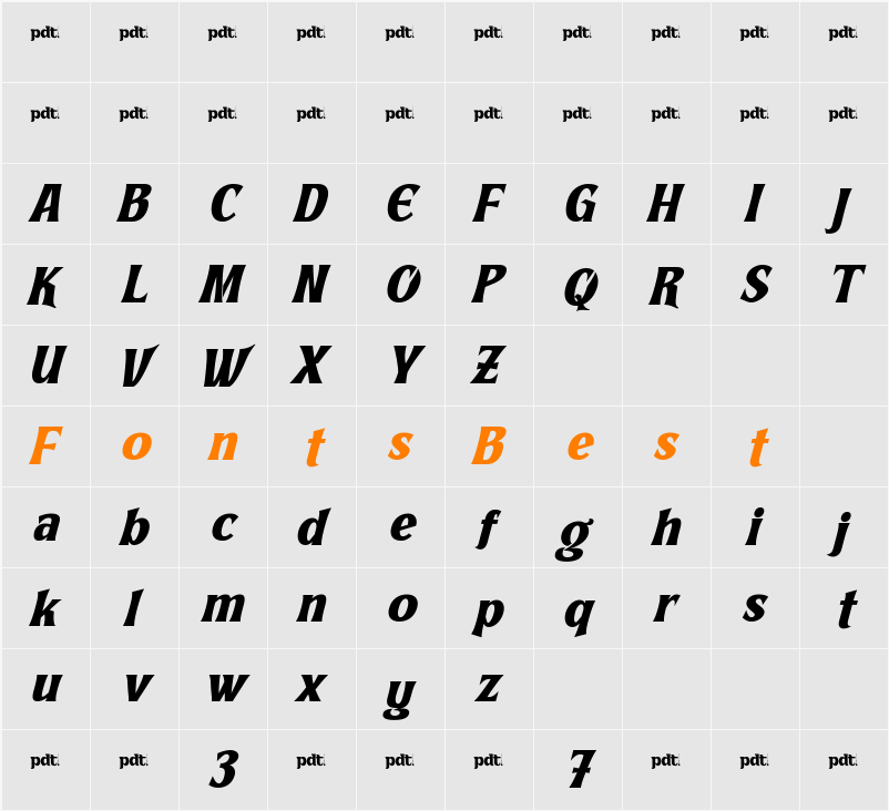 Agefin Regad Character Map