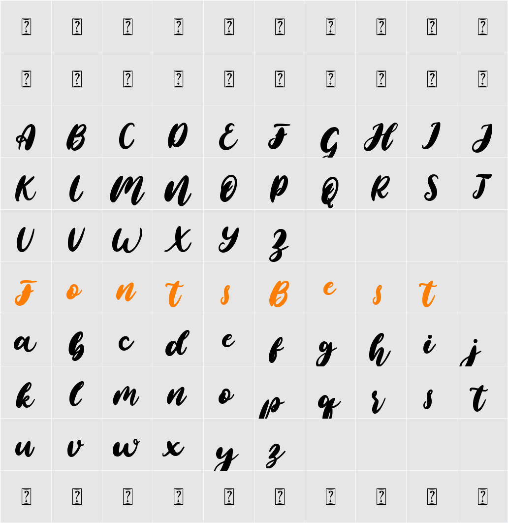 Santa Blessing Script Character Map