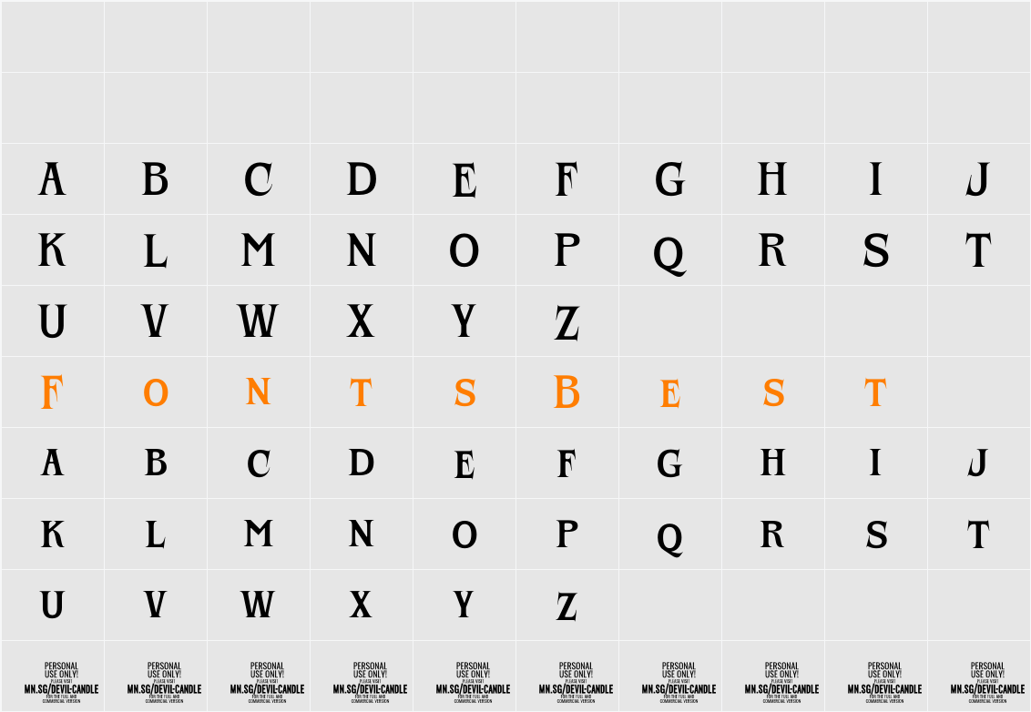 Devil Candle Alt PERSONAL USE Character Map