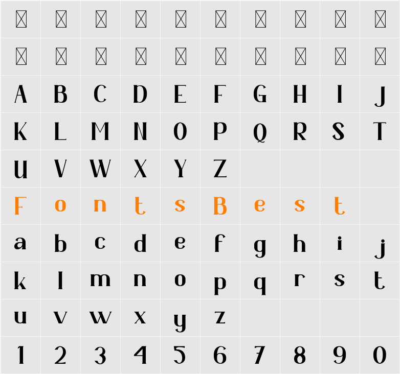 Kapecha Character Map