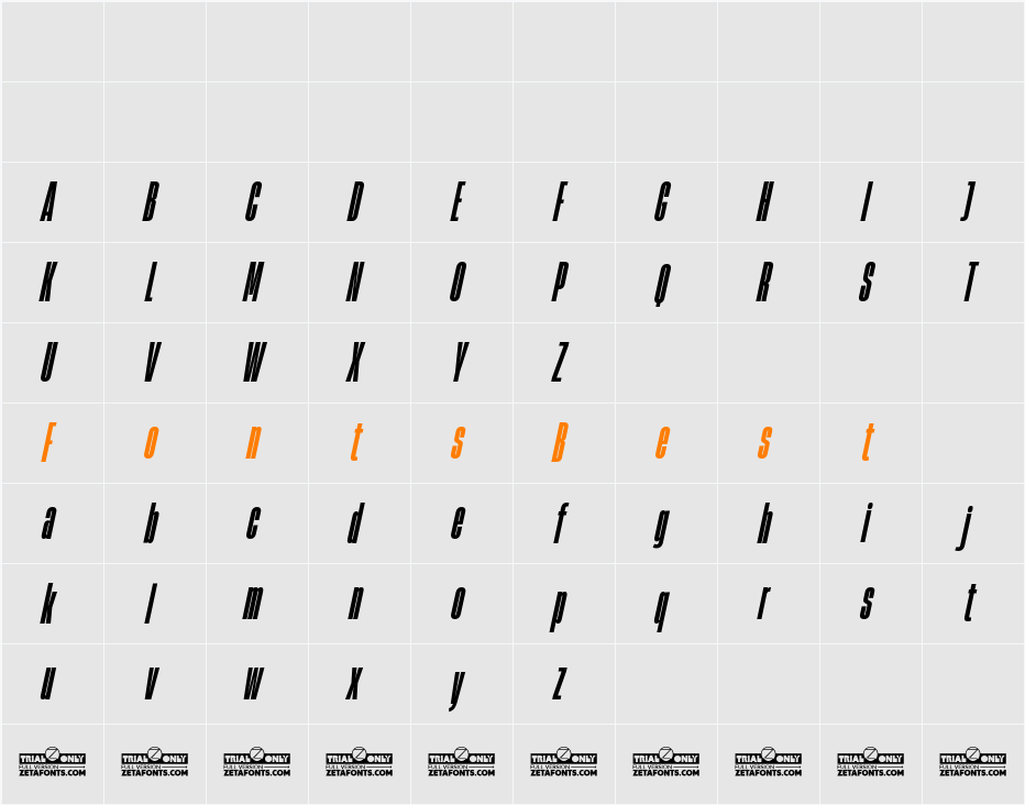 HeadingNow Trial 18 Heavy Character Map