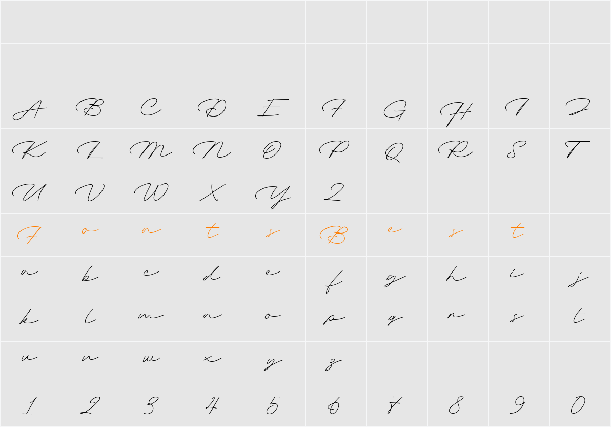 Signature Demo Character Map