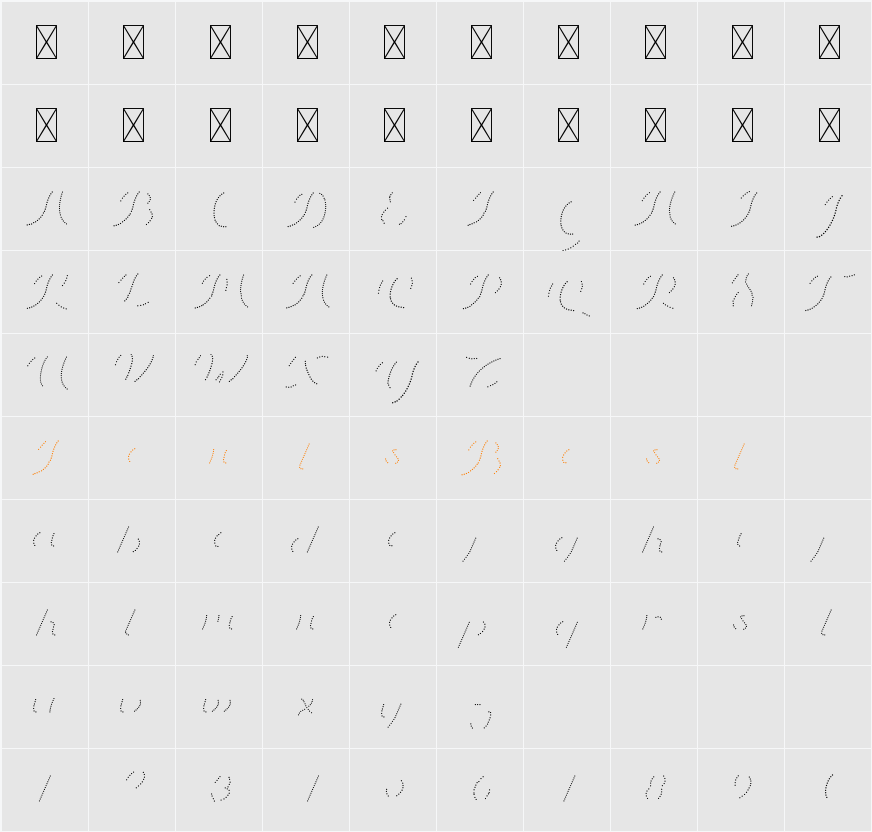 Kasabina Dot Character Map