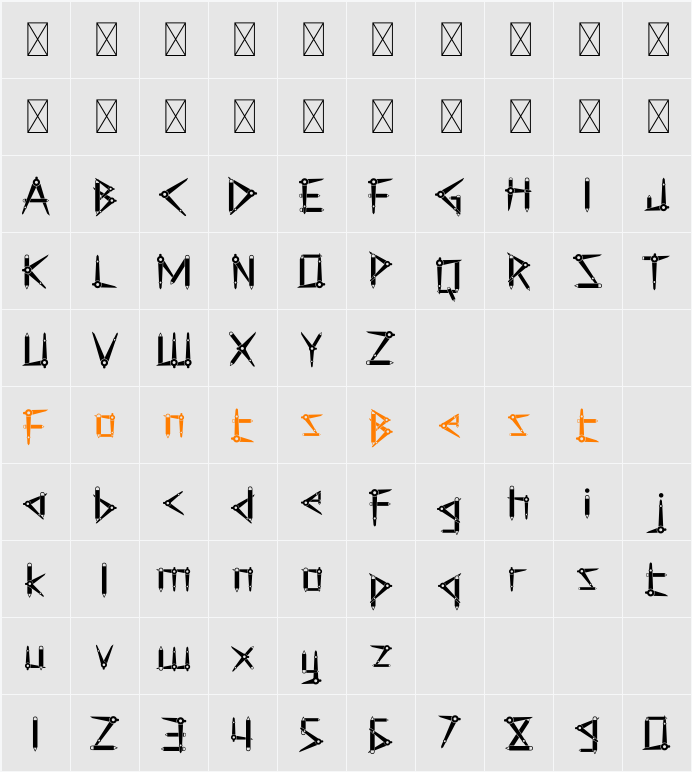 Clever Science Caliper Character Map