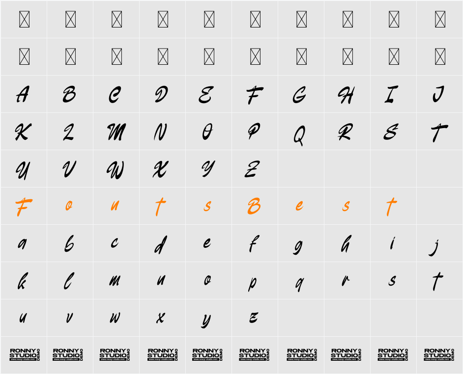 Meltyne DEMO Character Map