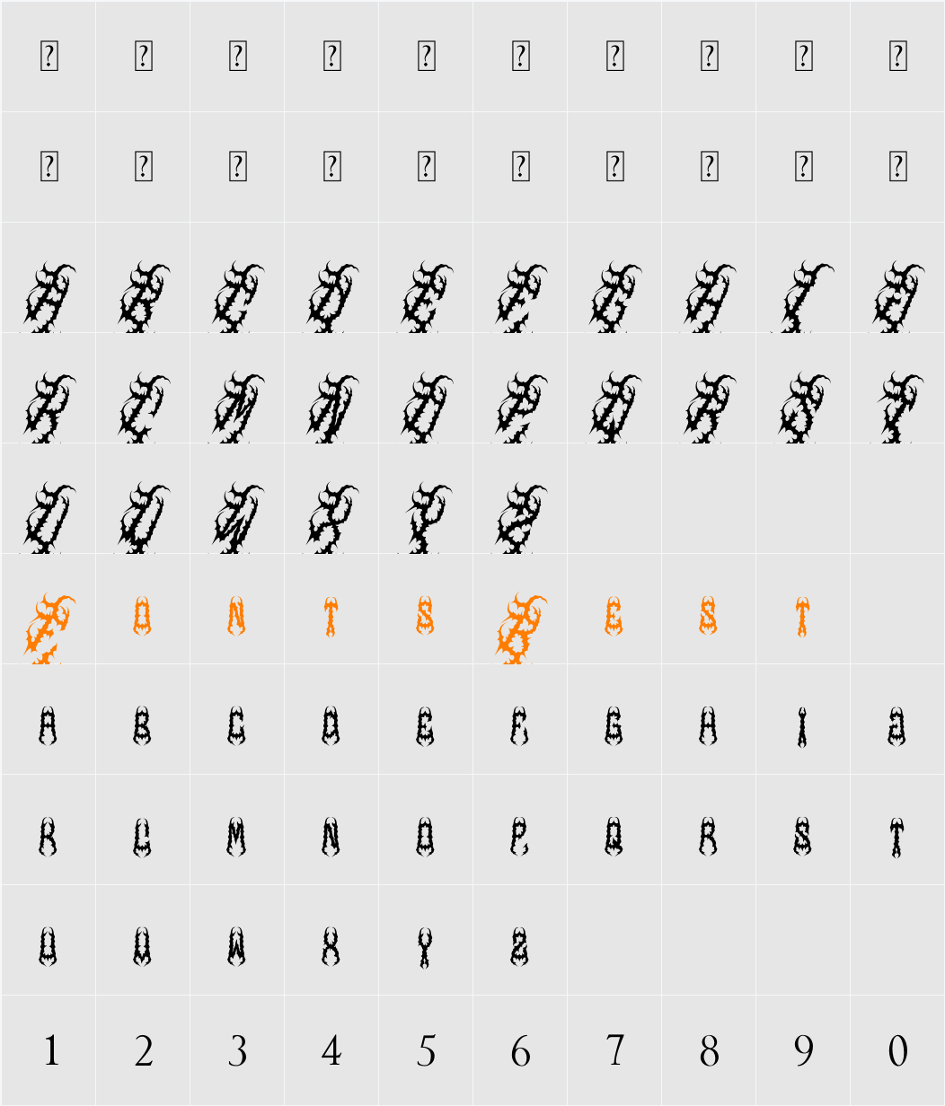 SCUMZ METAL Character Map
