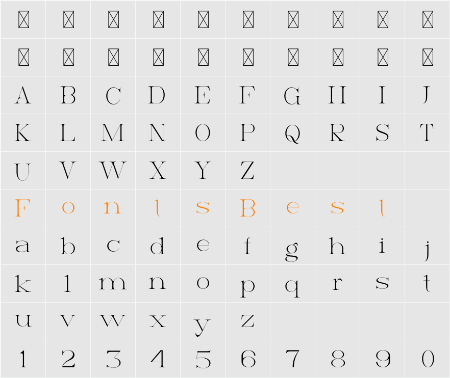 VERIETTA Light Character Map