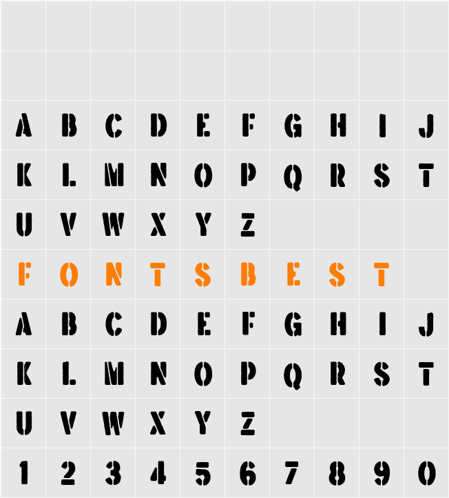 Brother Garage Sans Character Map