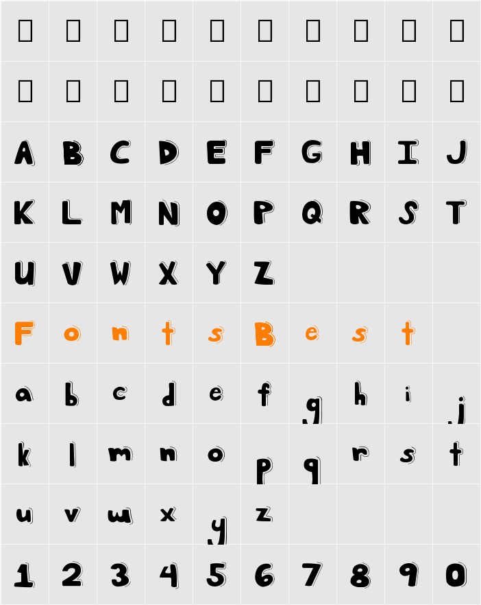 Stickers Character Map