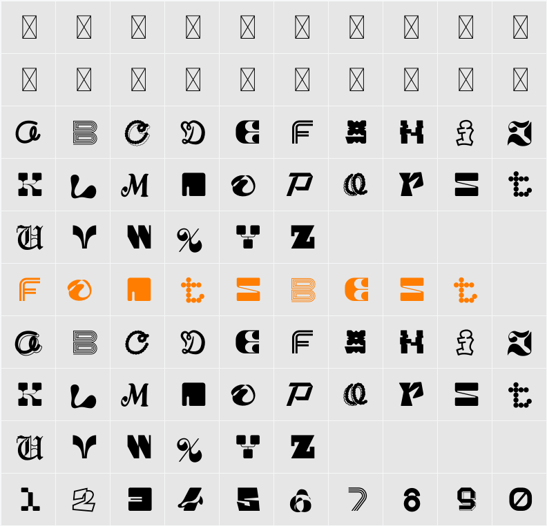 MGN Kinetic Display 4 Character Map