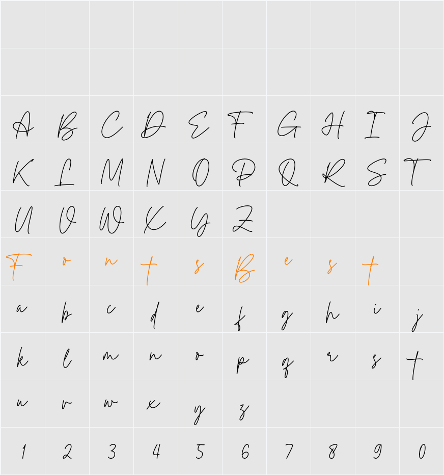 Pointone Character Map