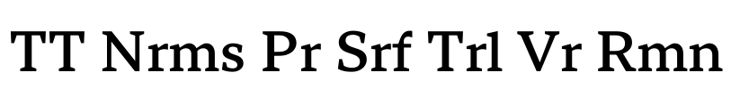 TT Nrms Pr Srf Trl Vr Rmn Font Image