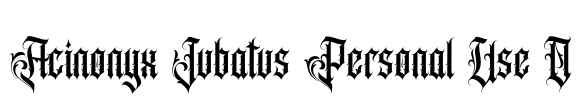Acinonyx Jubatus Personal Use O Font Image