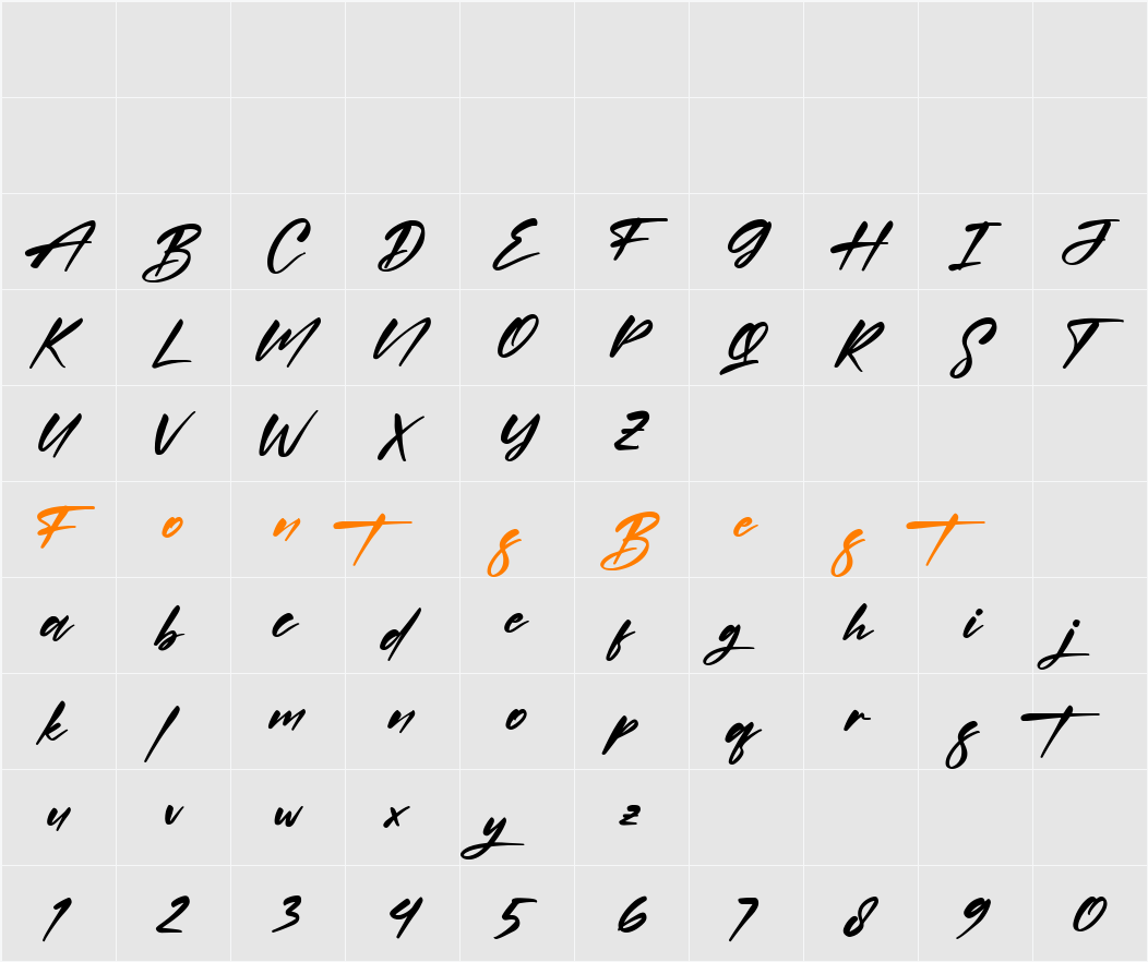 Quillajas Script Character Map