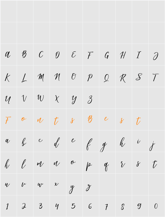 Matterhon Upright Character Map