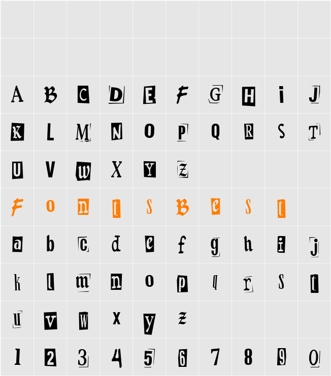 Retroma Vibes Character Map