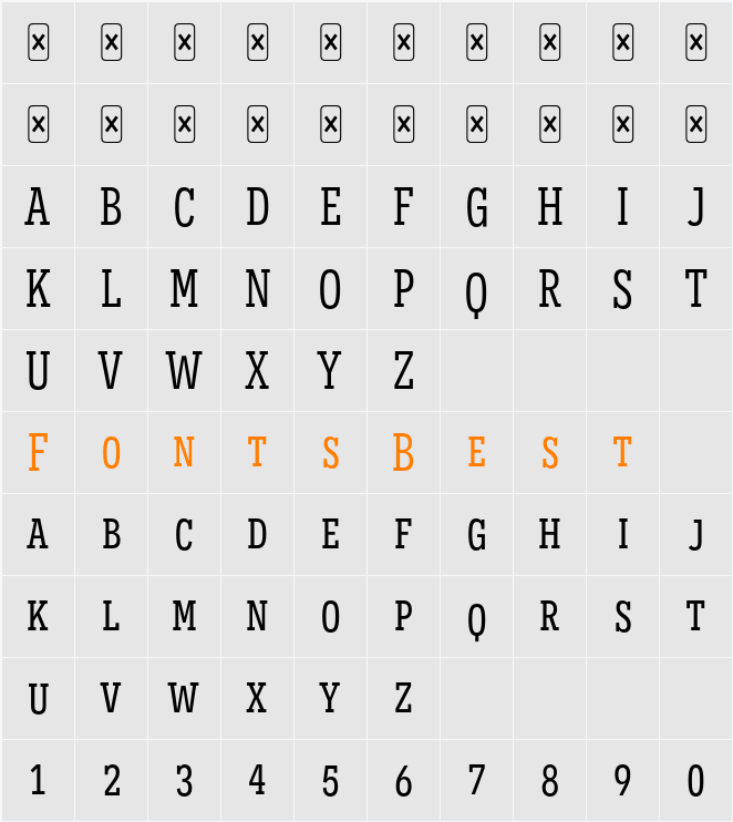 Novecento slab condensed Normal Character Map