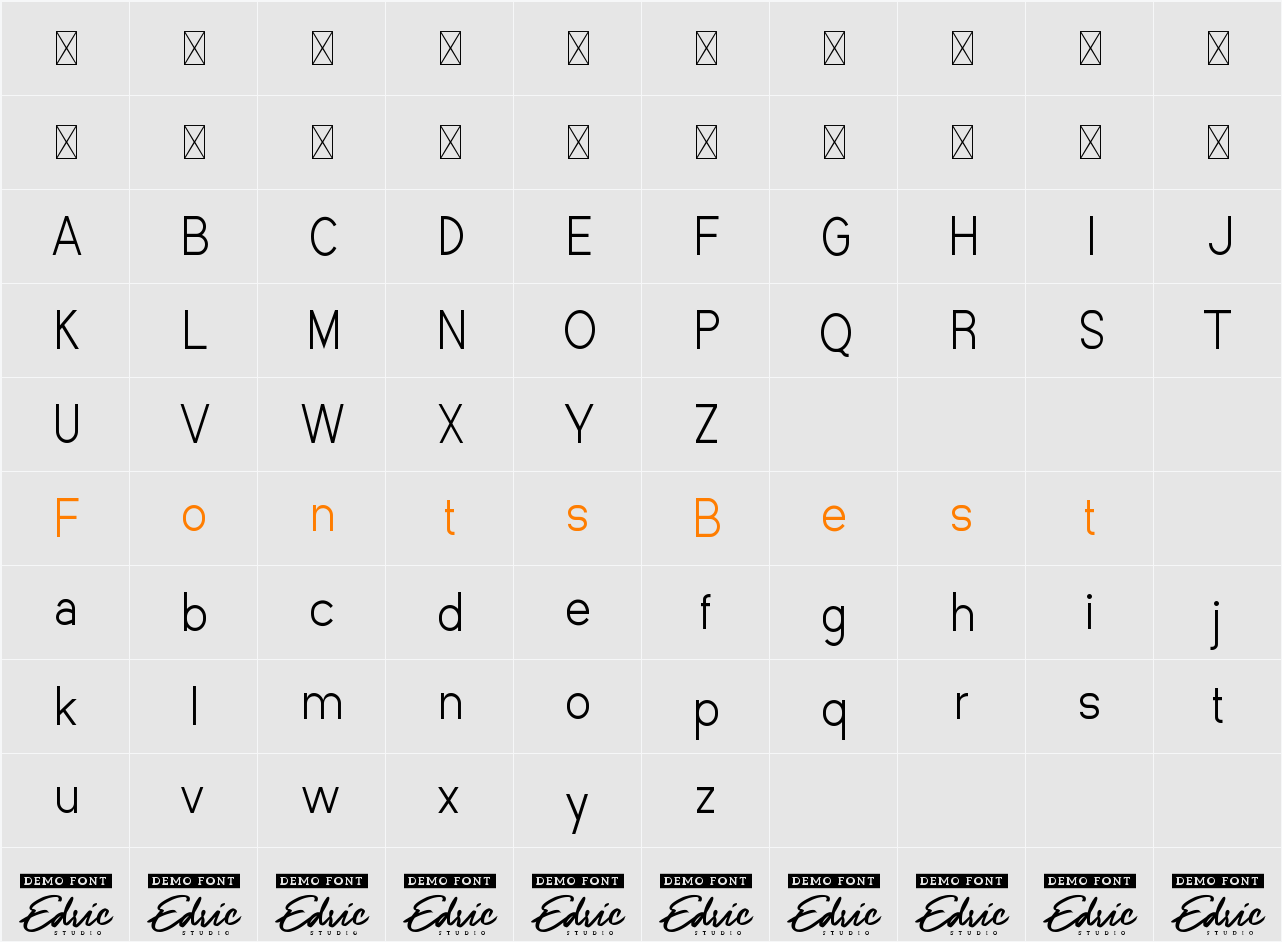 Strange Cool Demo Condensed Character Map