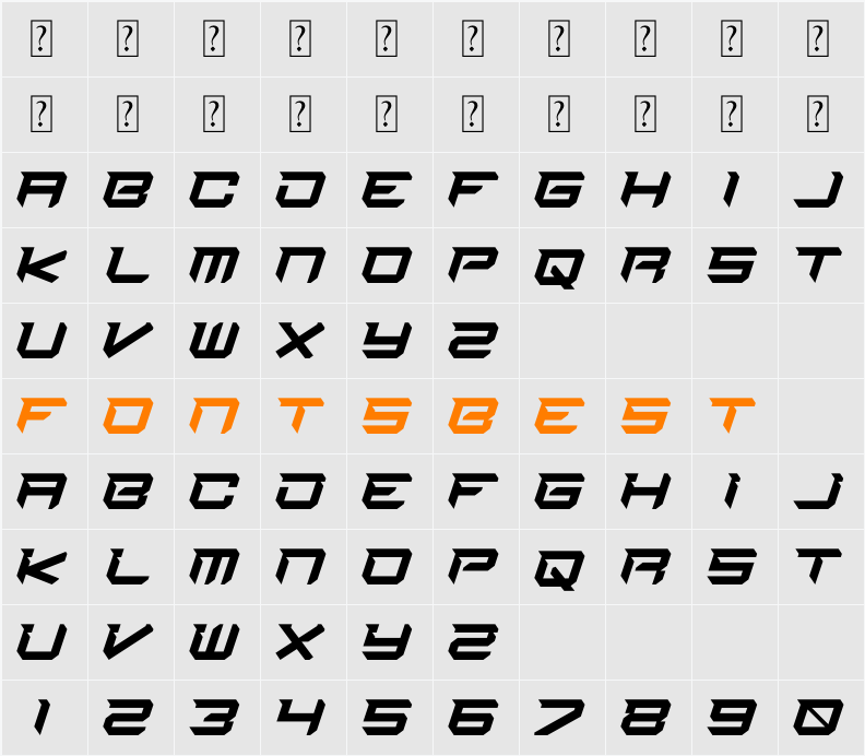 Aerobody Character Map