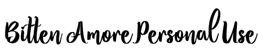 Bitten Amore Personal Use Font Image