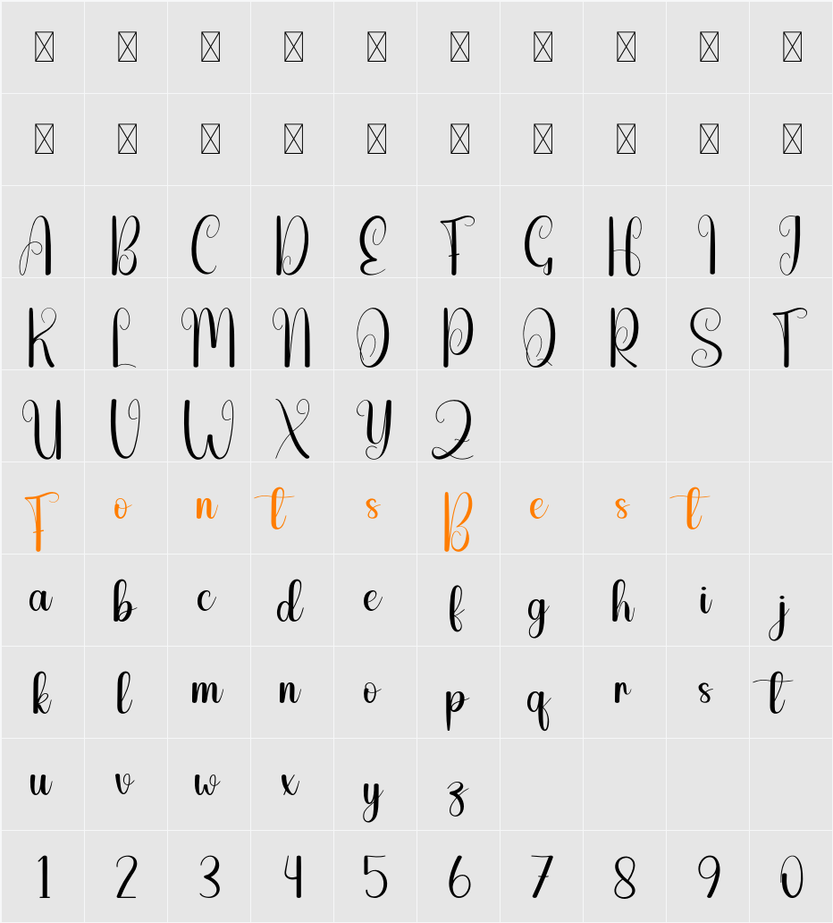 Bakery Character Map