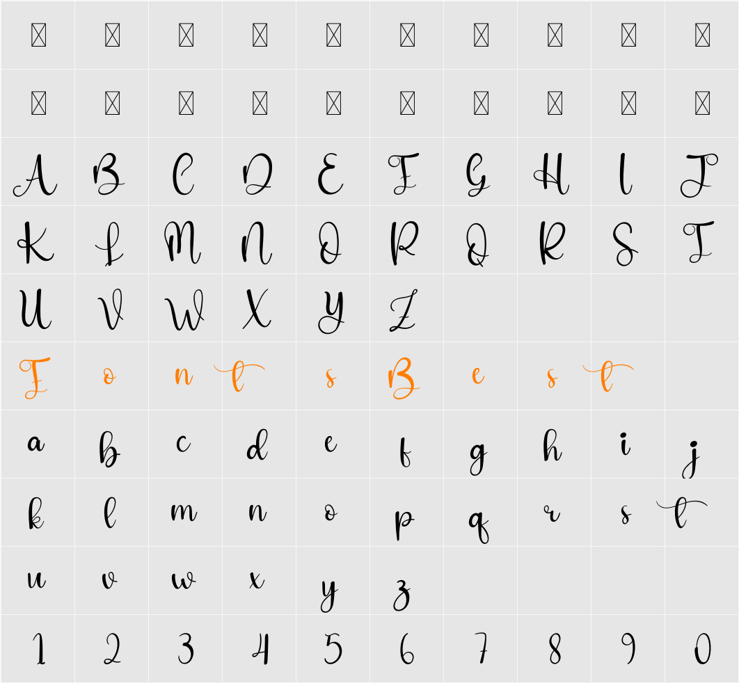 Rabbit Character Map