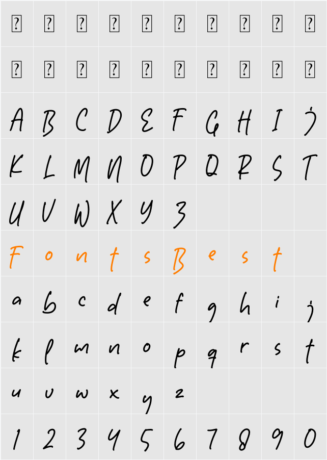 Morgan Notes Character Map