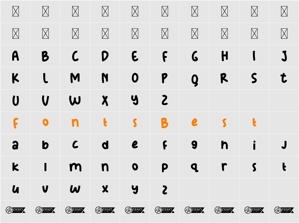Sosis Ayam Demo Character Map