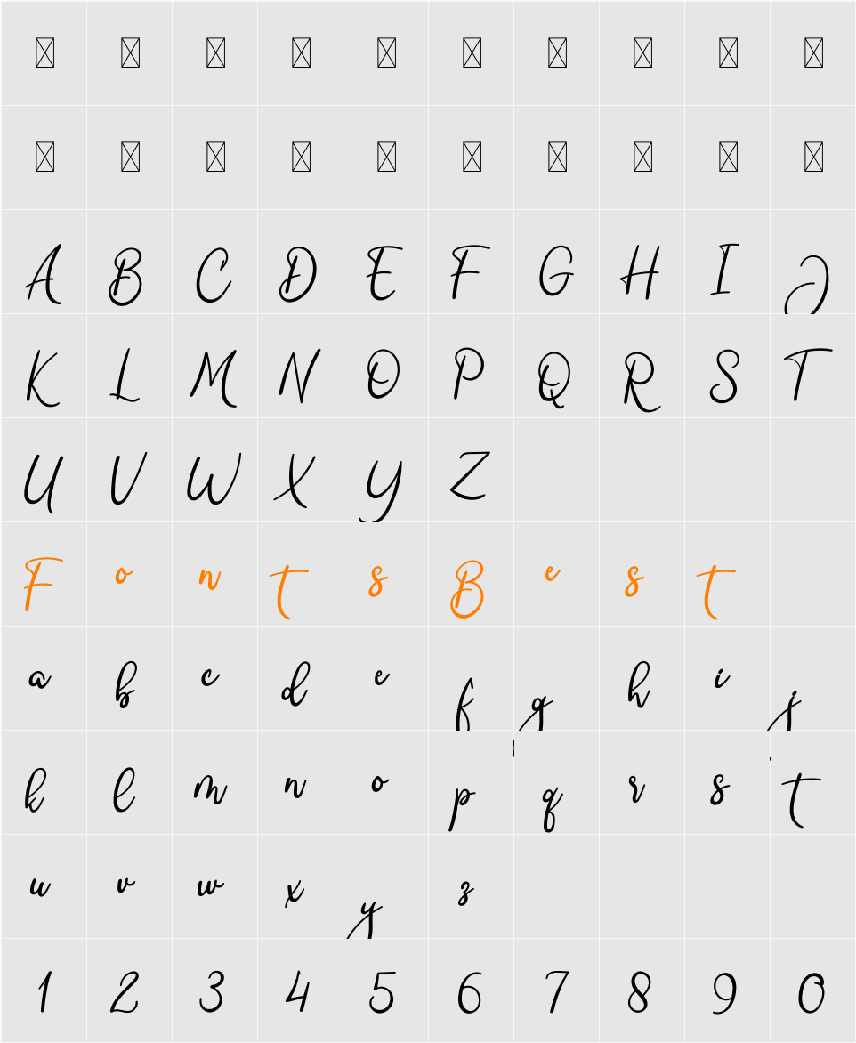Clara Signature Character Map