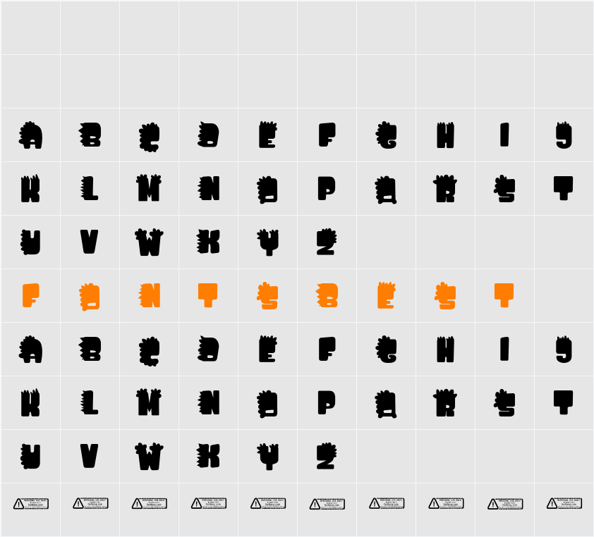 Little Dino PERSONAL USE ONLY! Character Map